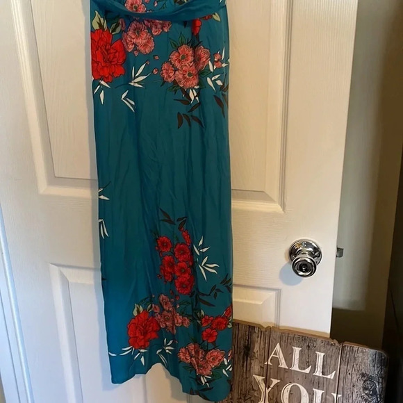 Milan Kiss women’s blue floral sleeveless maxi dress size small - Picture 8 of 11